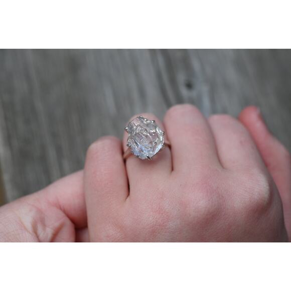 5 carat Natural Diamond Ring Raw stone Ring Uncut gemstone Ring Engagement Ring - Picture 3 of 3